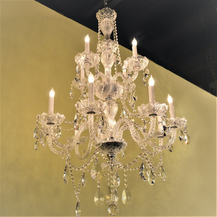 Provence Polished Chrome Clear Crystal 12 Light Chandelier - Chandeliers