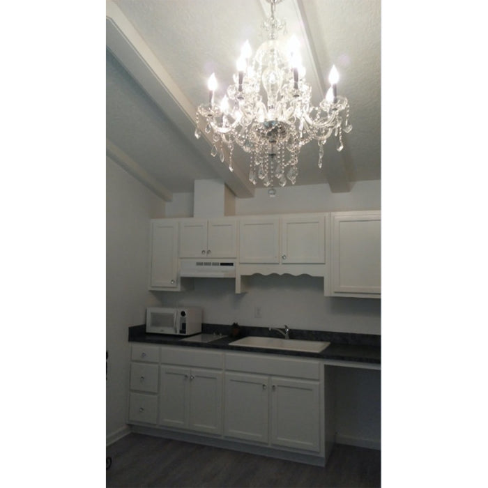 Provence Polished Chrome Clear Crystal 12 Light Chandelier - Chandeliers