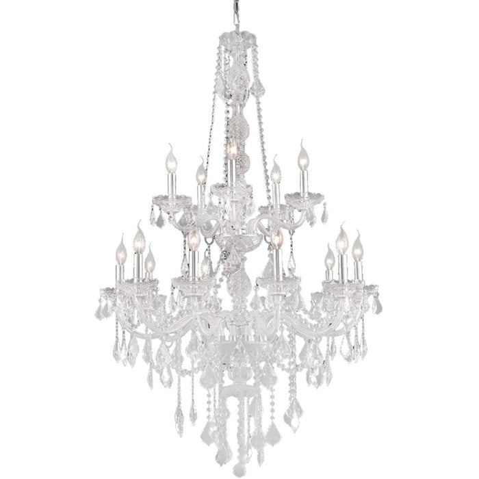 Provence Polished Chrome Clear Crystal 15 Light Chandelier - Chandeliers