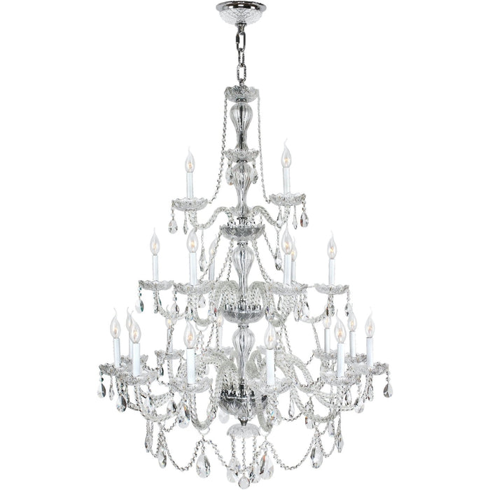 Provence Polished Chrome Clear Crystal 21 Light Chandelier - Chandeliers