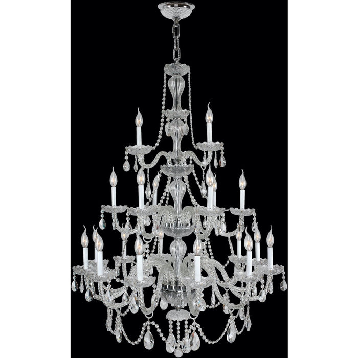 Provence Polished Chrome Clear Crystal 21 Light Chandelier - Chandeliers