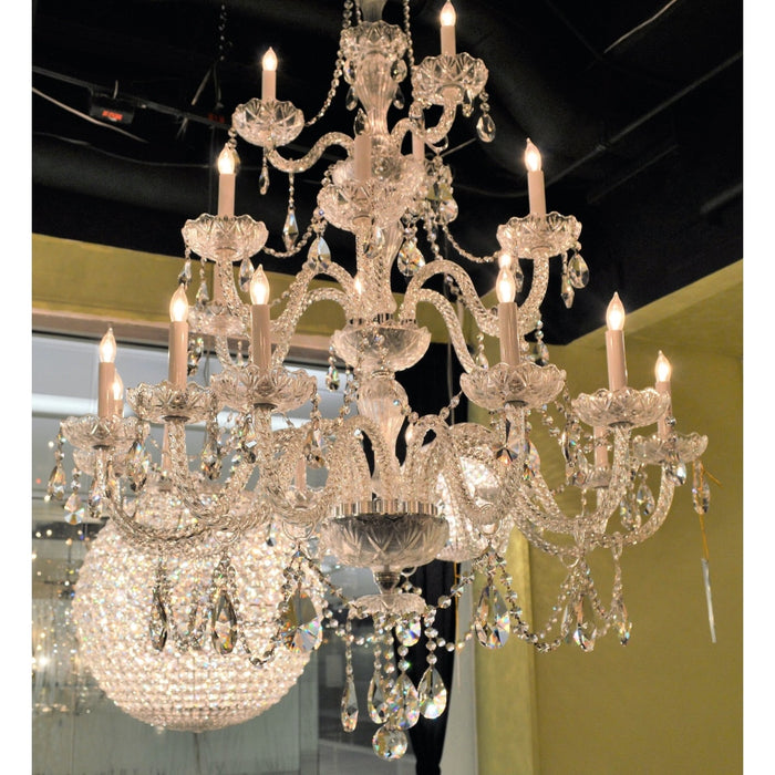 Provence Polished Chrome Clear Crystal 21 Light Chandelier - Chandeliers