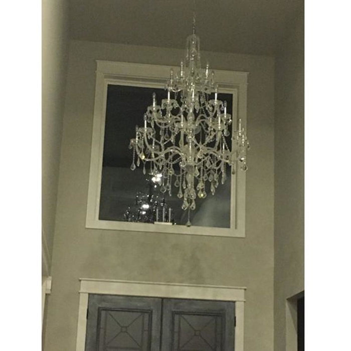 Provence Polished Chrome Clear Crystal 25 Light Chandelier - Chandeliers
