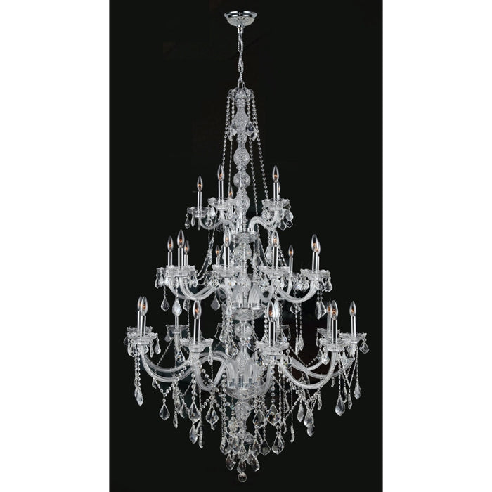 Provence Polished Chrome Clear Crystal 25 Light Chandelier - Chandeliers