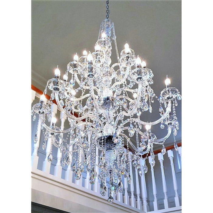 Provence Polished Chrome Clear Crystal 25 Light Chandelier - Chandeliers