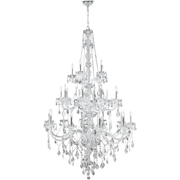 Provence Polished Chrome Clear Crystal 25 Light Chandelier - Chandeliers