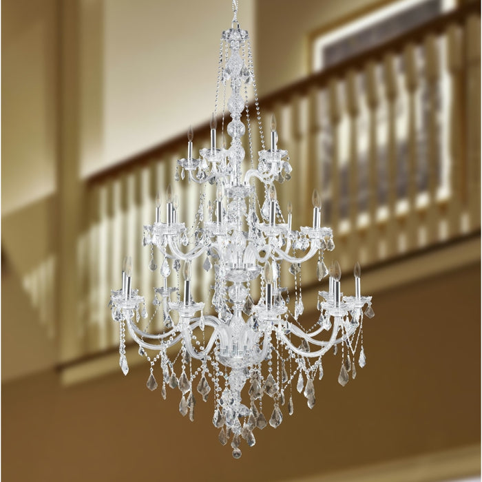 Provence Polished Chrome Clear Crystal 25 Light Chandelier - Chandeliers