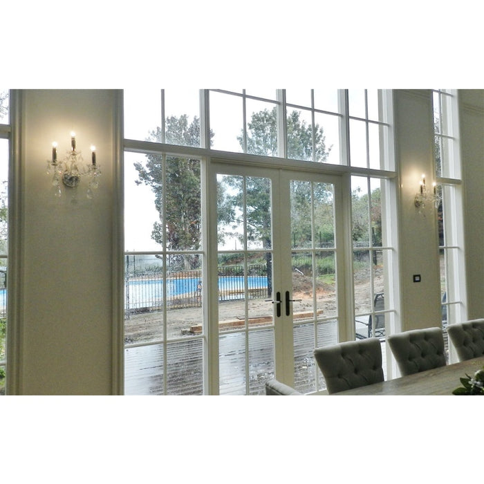 Provence Polished Chrome Clear Crystal 3 Light Wall Sconce - Wall Sconces
