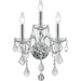 Provence Polished Chrome Clear Crystal 3 Light Wall Sconce - Wall Sconces