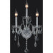 Provence Polished Chrome Clear Crystal 3 Light Wall Sconce - Wall Sconces