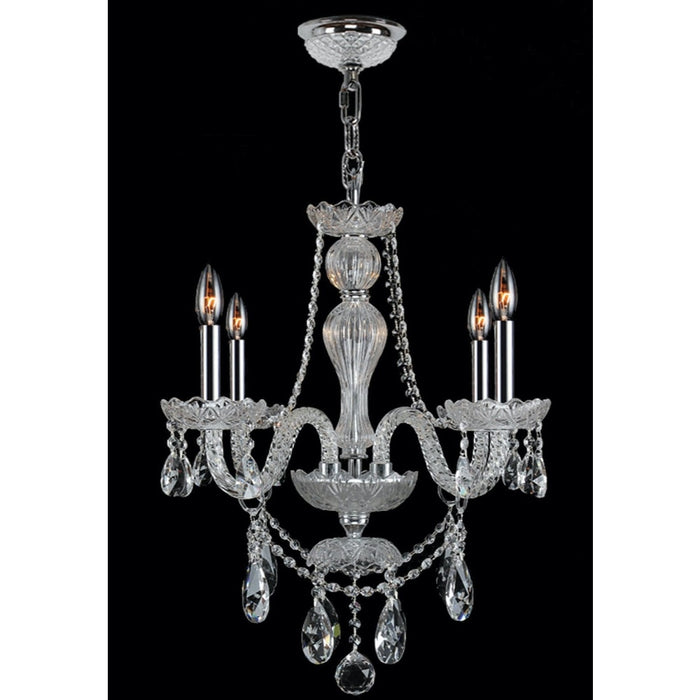 Provence Polished Chrome Clear Crystal 4 Light Chandelier - Chandeliers