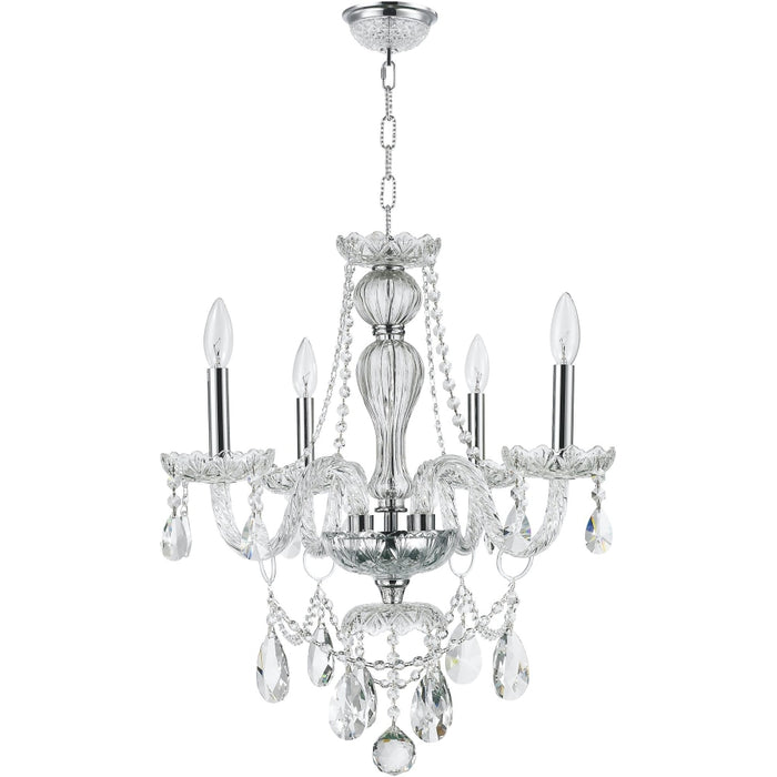 Provence Polished Chrome Clear Crystal 4 Light Chandelier - Chandeliers