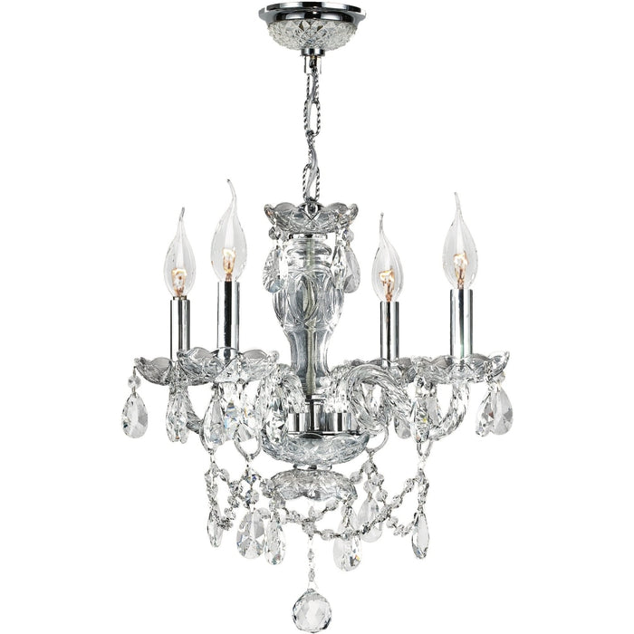Provence Polished Chrome Clear Crystal 4 Light Chandelier - Chandeliers