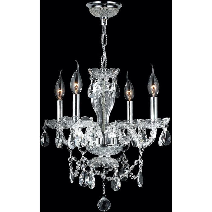 Provence Polished Chrome Clear Crystal 4 Light Chandelier - Chandeliers