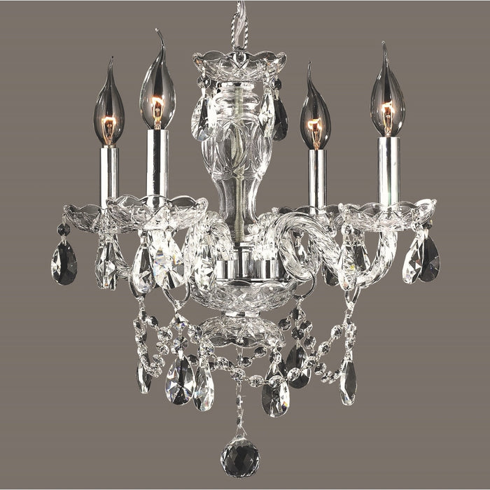 Provence Polished Chrome Clear Crystal 4 Light Chandelier - Chandeliers