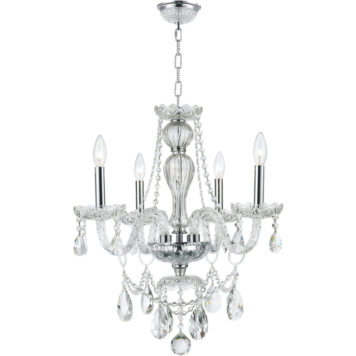 Provence Polished Chrome Clear Crystal 4 Light Chandelier - Chandeliers