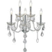 Provence Polished Chrome Clear Crystal 5 Light Wall Sconce - Wall Sconces