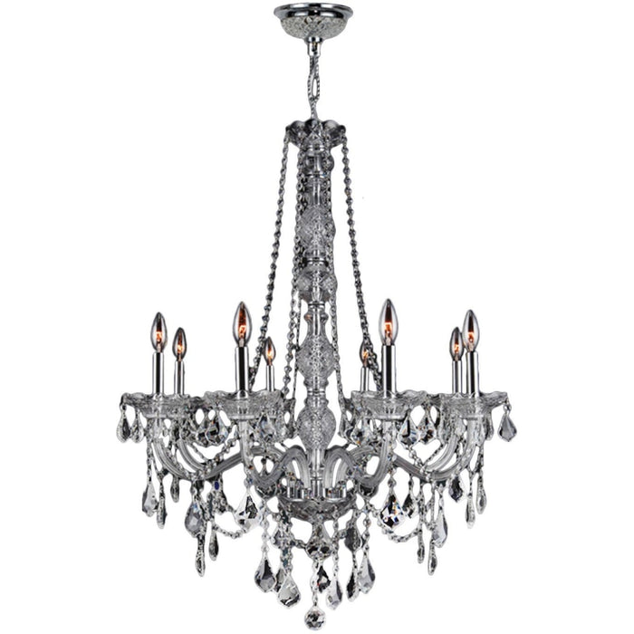 Provence Polished Chrome Clear Crystal 8 Light Chandelier - Chandeliers