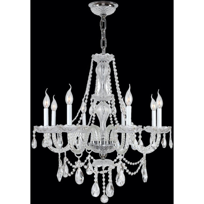 Provence Polished Chrome Clear Crystal 8 Light Chandelier - Chandeliers