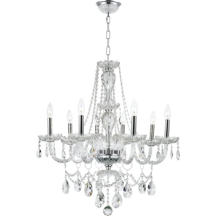 Provence Polished Chrome Clear Crystal 8 Light Chandelier - Chandeliers