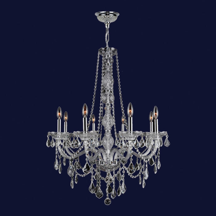 Provence Polished Chrome Clear Crystal 8 Light Chandelier - Chandeliers