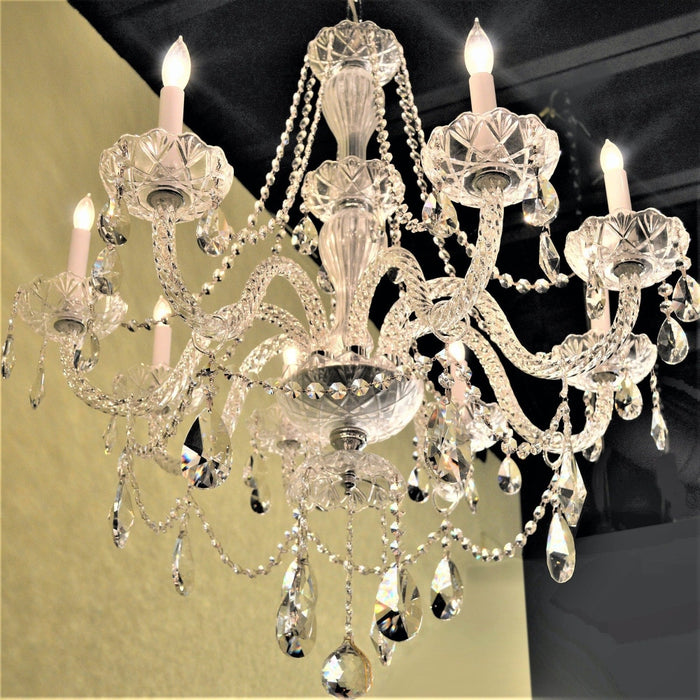 Provence Polished Chrome Clear Crystal 8 Light Chandelier - Chandeliers
