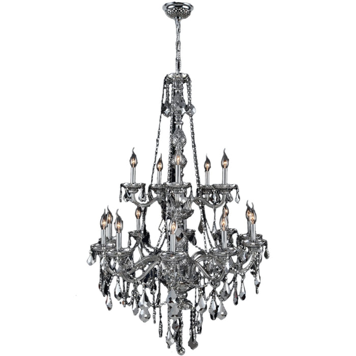 Provence Polished Chrome Chrome Crystal 15 Light Chandelier - Chandeliers