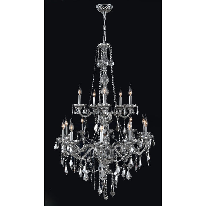 Provence Polished Chrome Chrome Crystal 15 Light Chandelier - Chandeliers