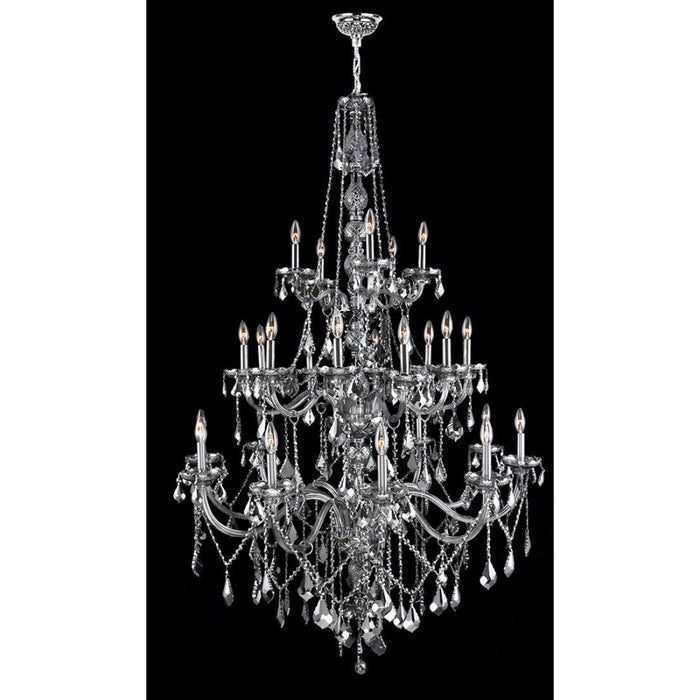 Provence Polished Chrome Chrome Crystal 25 Light Chandelier - Chandeliers