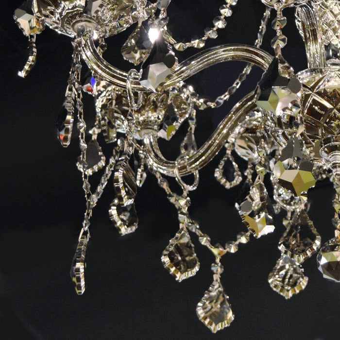 Provence Polished Chrome Chrome Crystal 5 Light Chandelier - Chandeliers