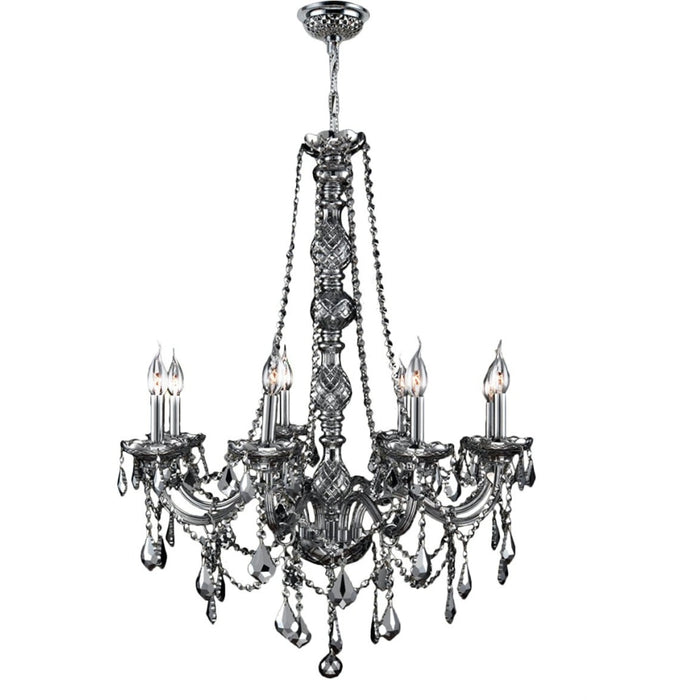 Provence Polished Chrome Chrome Crystal 8 Light Chandelier - Chandeliers