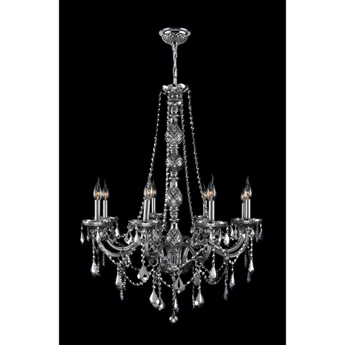 Provence Polished Chrome Chrome Crystal 8 Light Chandelier - Chandeliers