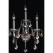 Provence Polished Chrome Golden Teak Crystal 3 Light Wall Sconce - Wall Sconces