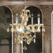 Provence Polished Chrome Golden Teak Crystal 4 Light Chandelier - Chandeliers