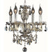 Provence Polished Chrome Golden Teak Crystal 4 Light Chandelier - Chandeliers