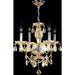 Provence Polished Chrome Golden Teak Crystal 4 Light Chandelier - Chandeliers