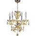 Provence Polished Chrome Golden Teak Crystal 4 Light Chandelier - Chandeliers