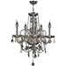 Provence Polished Chrome Golden Teak Crystal 5 Light Chandelier - Chandeliers