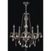 Provence Polished Chrome Golden Teak Crystal 5 Light Chandelier - Chandeliers