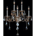 Provence Polished Chrome Golden Teak Crystal 5 Light Wall Sconce - Wall Sconces
