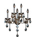 Provence Polished Chrome Golden Teak Crystal 5 Light Wall Sconce - Wall Sconces