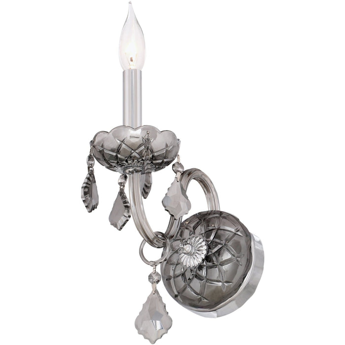 Provence Polished Chrome Smoke Crystal 1 Light Wall Sconce - Wall Sconces