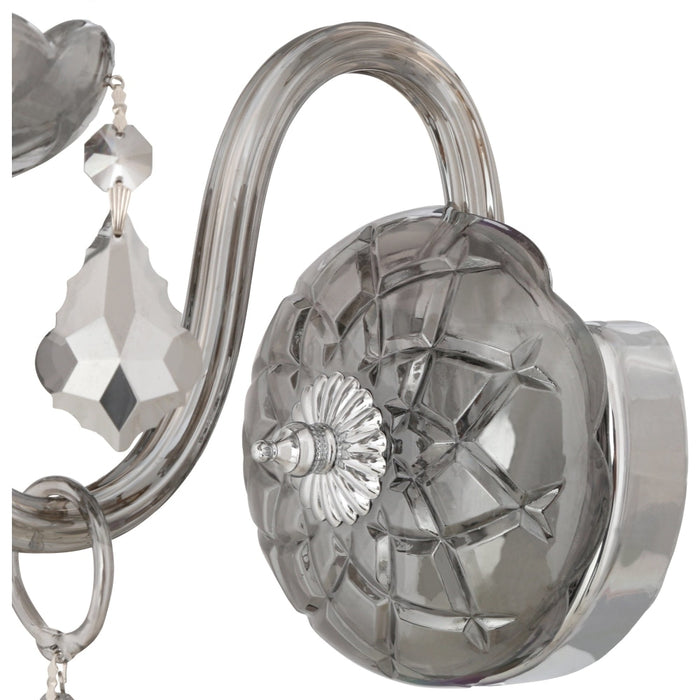 Provence Polished Chrome Smoke Crystal 1 Light Wall Sconce - Wall Sconces