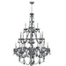 Provence Polished Chrome Smoke Crystal 21 Light Chandelier - Chandeliers