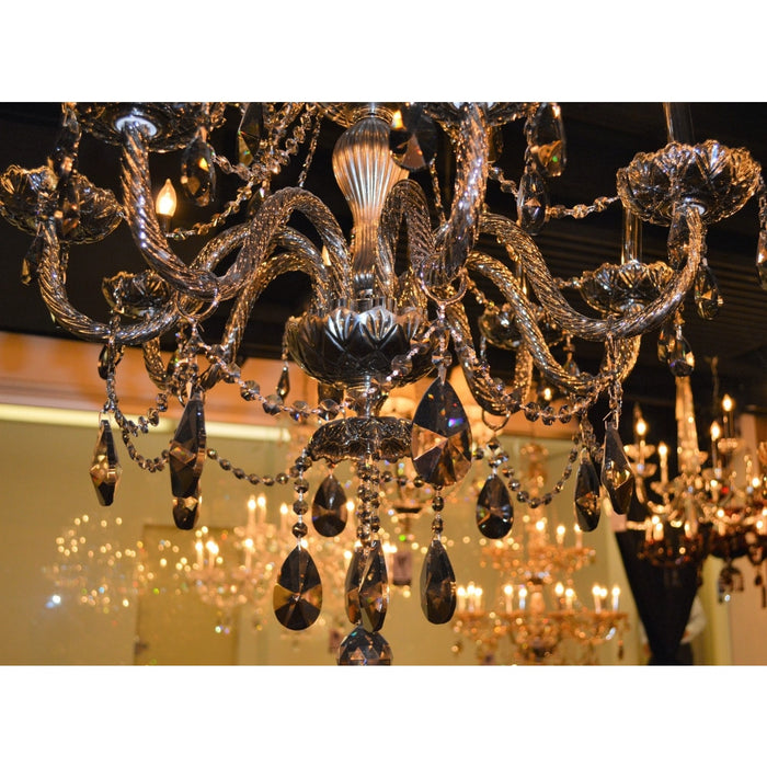 Provence Polished Chrome Smoke Crystal 21 Light Chandelier - Chandeliers