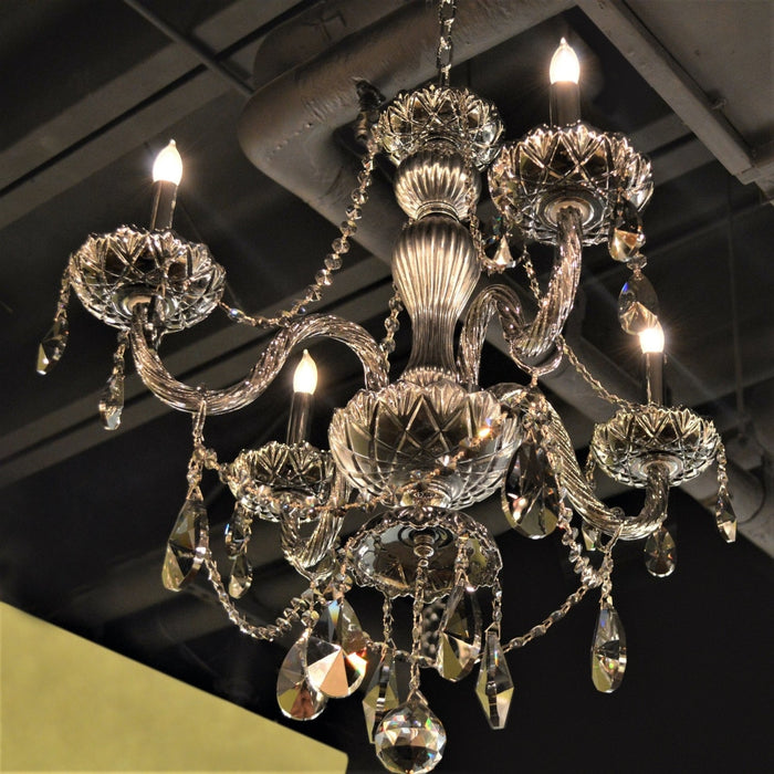 Provence Polished Chrome Smoke Crystal 4 Light Chandelier - Chandeliers