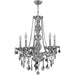 Provence Polished Chrome Smoke Crystal 5 Light Chandelier - Chandeliers