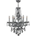 Provence Polished Chrome Smoke Crystal 6 Light Chandelier - Chandeliers