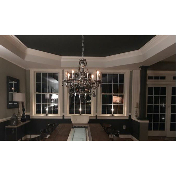 Provence Polished Chrome Smoke Crystal 8 Light Chandelier - Chandeliers