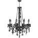 Provence Polished Chrome Smoke Crystal 8 Light Chandelier - Chandeliers